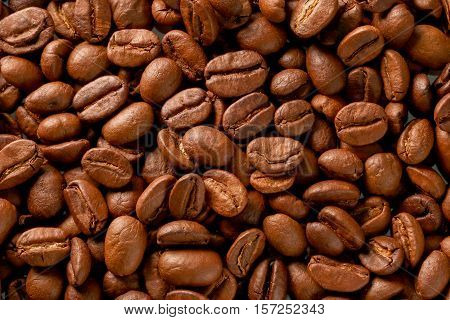 Texture photo of coffee beans view from above, foto de café