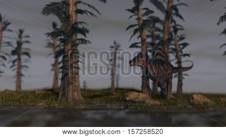 3d illustration of the spinosaurus