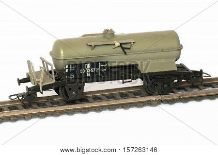 Railway Modeller. Damaged model railroad. Toy for children that was produced in the German Democratic Republic in the second half of the twentieth century.
