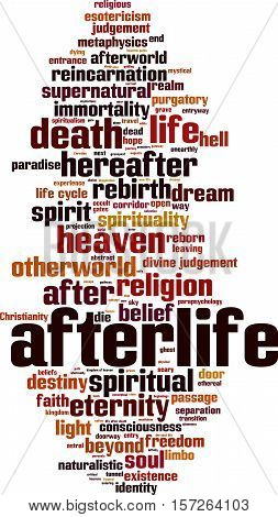 Afterlife word cloud concept. Vector illustration on white