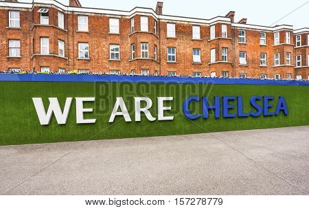 London, the UK - May 2016: Visiting Stamford Bridge stadium
 - the official playground  of FC Chelsea