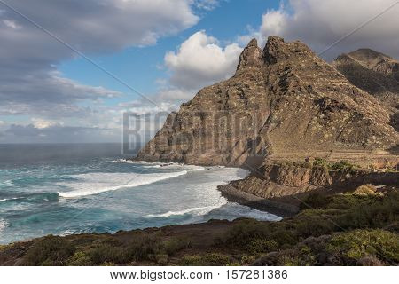 Roque de dos Hermanos in Punta del Hidalgo (Tenerife, Spain)