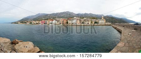 Town in Croatia, Karlobag Panorama in the Autumn