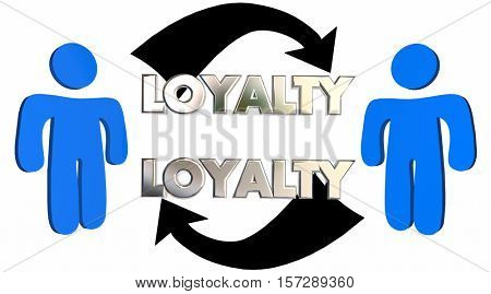 Loyalty Customer Employee Relationship People Arrows 3d Illustration