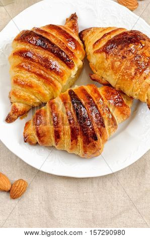 Fresh Homemade Unfilled Croissants For Breakfast