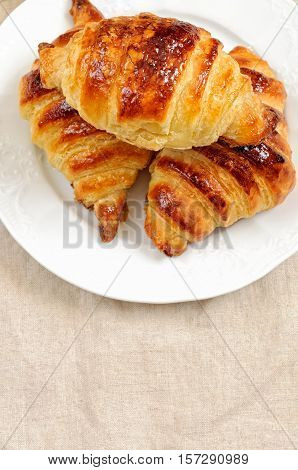 Fresh Homemade Unfilled Croissants For Breakfast