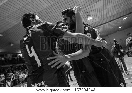 VALENCIA, SPAIN - NOVEMBER 8th: Levante players during Spanish King Cup match between Levante UD FS and FC Barcelona at Cabanyal Stadium on November 8, 2016 in Valencia, Spain