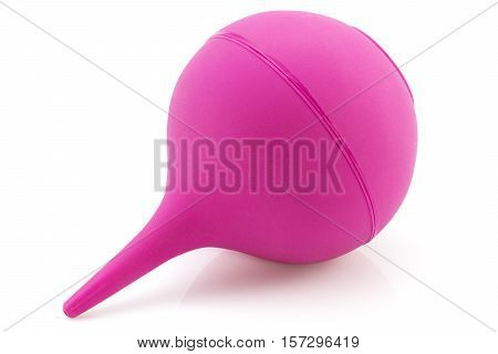 cleansing enema on white background. Pink color