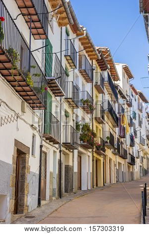 Colorful Street In The Center Of Morella