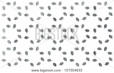 Silver Leaves On White Background.