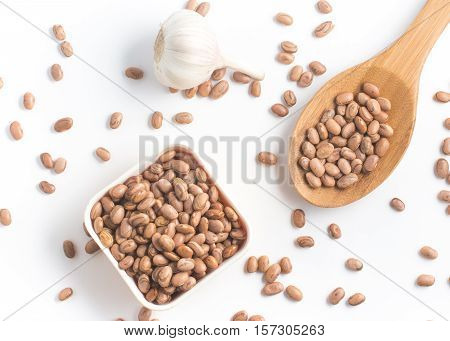 Carioca Kidney Beans isolated on white background