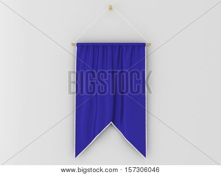 Pennant Hanging On A Wall. Include Clipping Path.