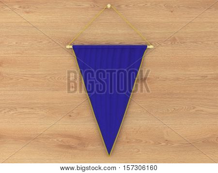 Pennant Hanging On A Wall. Include Clipping Path.