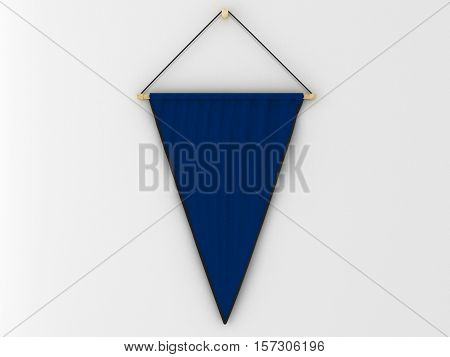 Pennant Hanging On A Wall. Include Clipping Path.