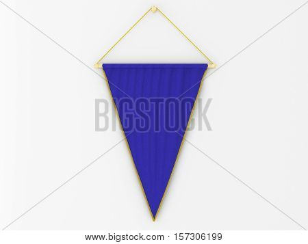 Pennant Hanging On A Wall. Include Clipping Path.