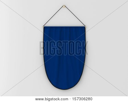Pennant Hanging On A Wall. Include Clipping Path.
