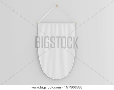 Pennant Hanging On A Wall. Include Clipping Path.