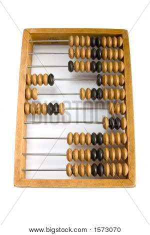 Gamle træ Abacus med en beregnede Sum.