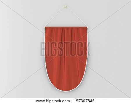 Pennant Hanging On A Wall. Include Clipping Path.