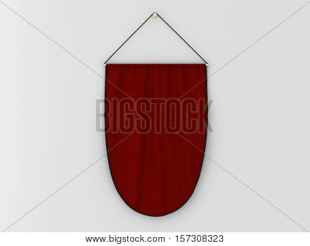 Pennant Hanging On A Wall. Include Clipping Path.