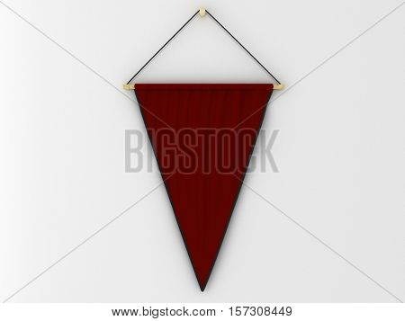 Pennant Hanging On A Wall. Include Clipping Path.