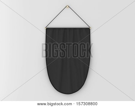 Pennant Hanging On A Wall. Include Clipping Path.