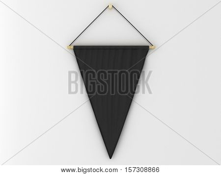 Pennant Hanging On A Wall. Include Clipping Path.
