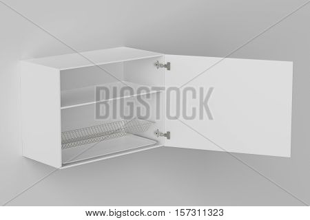 Kitchen Wall Cabinet Isolated On White Background. Include Clipping Path.
