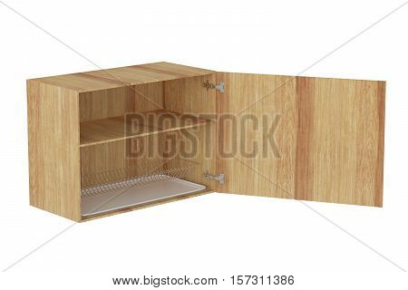 Kitchen Wall Cabinet Isolated On White Background. Include Clipping Path.