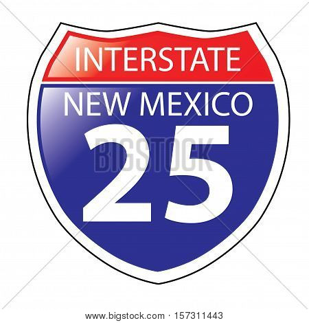 Layered artwork of New Mexico I-25 Interstate Sign