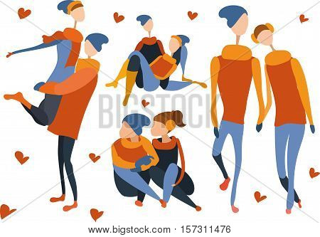 Great designed set of cute couple that can be used in various templates