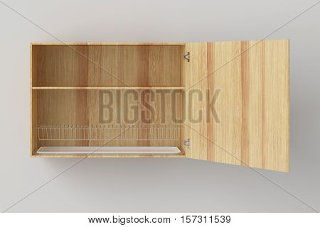 Kitchen Wall Cabinet Isolated On White Background. Include Clipping Path.
