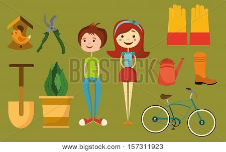 Great designed set of cute couple that can be used in various templates