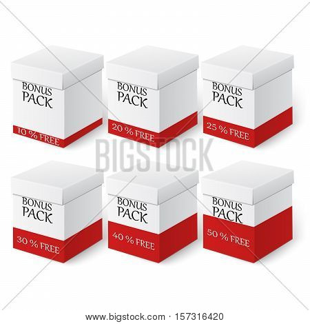 Set of realistic boxes with different saving options . Big sale. Vector illustration