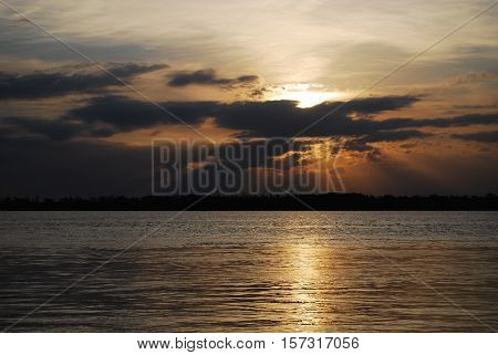SUNSET VIEW AT ZARATE BUENOS AIRES ARGENTINA