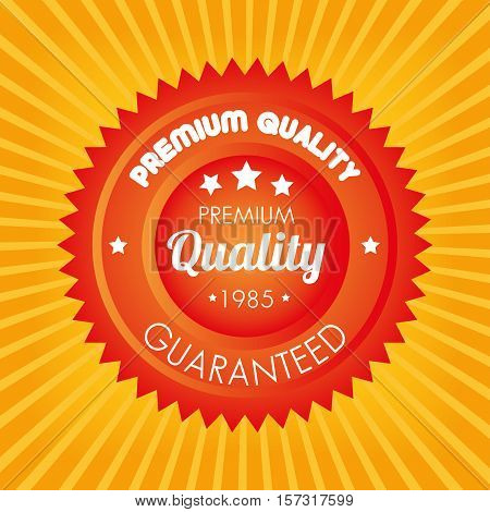 premium quality guaranteed orange sticker vector illustration