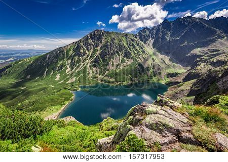 Wonderful Sunrise At Czarny Staw Gasienicowy In Summer, Tatras