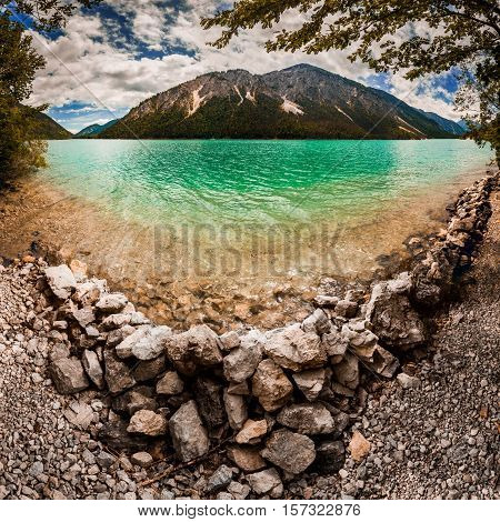 Wide View Of The Lake Plansee, Austria