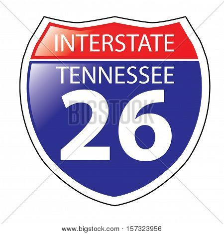 Layered artwork of Tennessee I-26 Interstate Sign