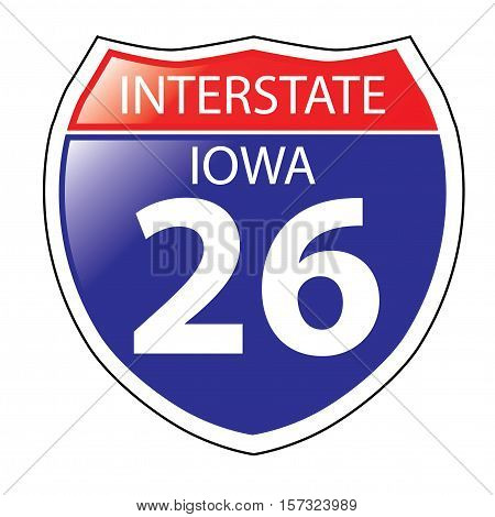 Layered artwork of Iowa I-26 Interstate Sign