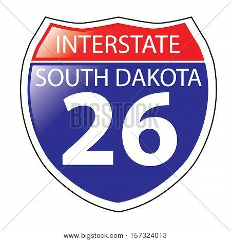 Layered artwork of South Dakota I-26 Interstate Sign