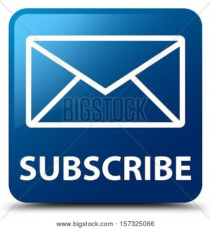 Subscribe (email icon) on blue square button