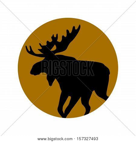 moose elk vector illustration black silhouette profile