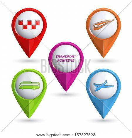 Set of modern vector 3D pointers for various services