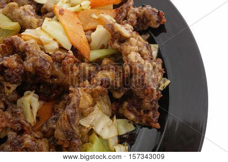 Chinese Food. Hot Dry Veal With Vegetables