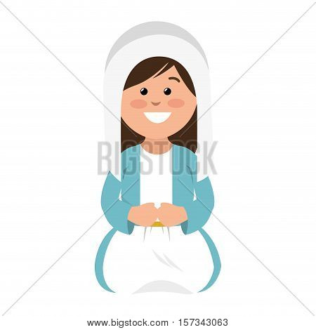mary vigin manger character vector illustration design