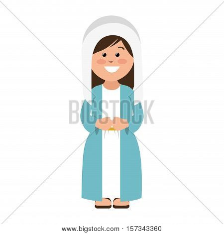 mary vigin manger character vector illustration design