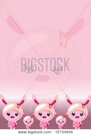Bunny pembe duvar kağıdı