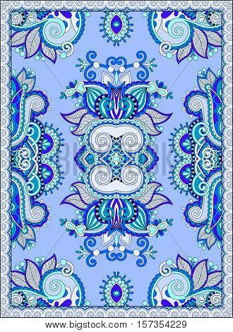 ukrainian floral carpet design for print on canvas or paper, ornamental pattern, vector illustration