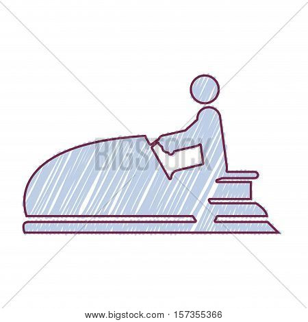 silhouette striped with man in jet ski vector illustration